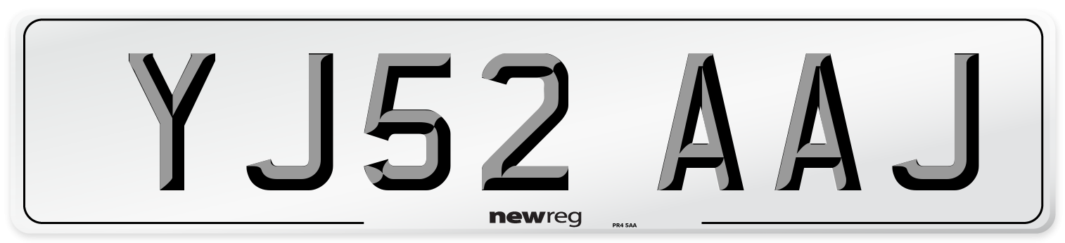 YJ52 AAJ Number Plate from New Reg
